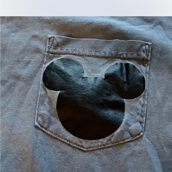 Disney Men's Blue T-Shirt with Mickey Pocket - Picture 2 of 4